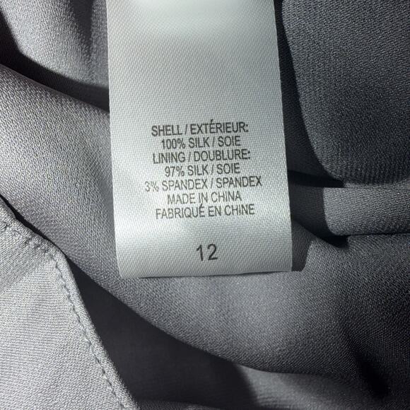 DVF Diane Von Furstenberg Fleurette Silk Dress 12 NWT Silk Gray Chiffon - Picture 6 of 8